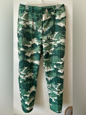 Anthropologie Forest Green Patterned Cargo Pants (10)
